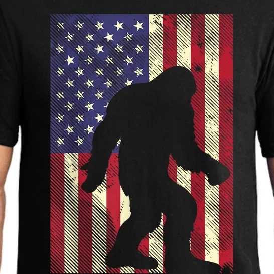 Bigfoot American US Flag Memorial Day Sasquatch Patriotic Pajama Set