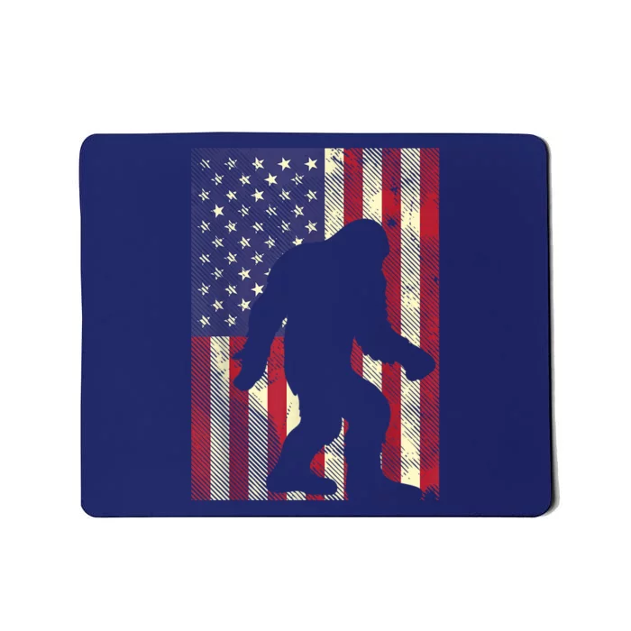 Bigfoot American US Flag Memorial Day Sasquatch Patriotic Mousepad