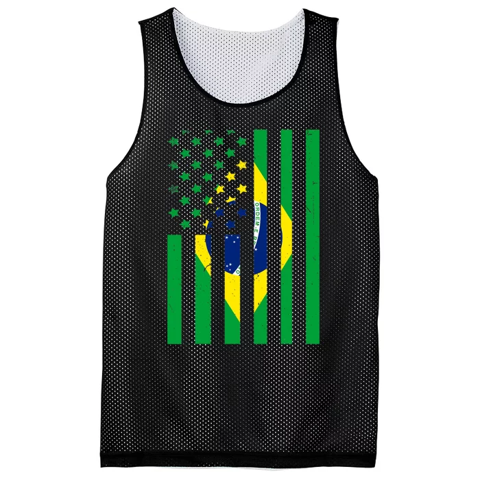 Brazil American USA Flag Brazilian Pride Mesh Reversible Basketball Jersey Tank