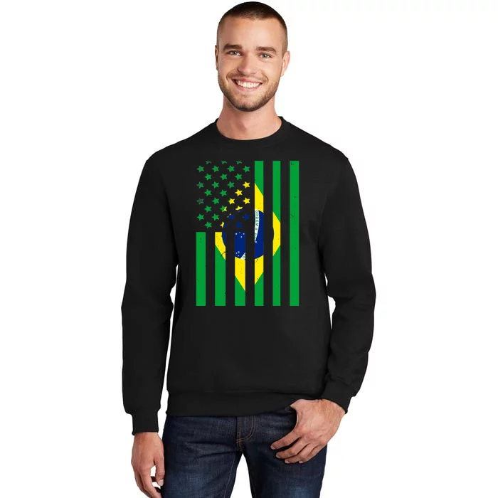 Brazil American USA Flag Brazilian Pride Tall Sweatshirt