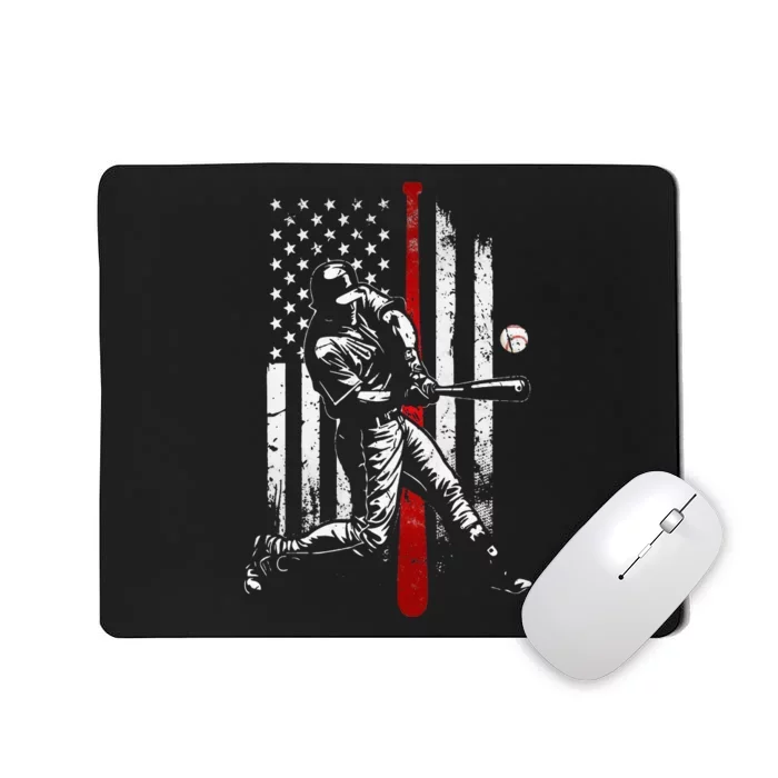 Baseball American USA flag Patriotic Vintage Baseball Flag Mousepad