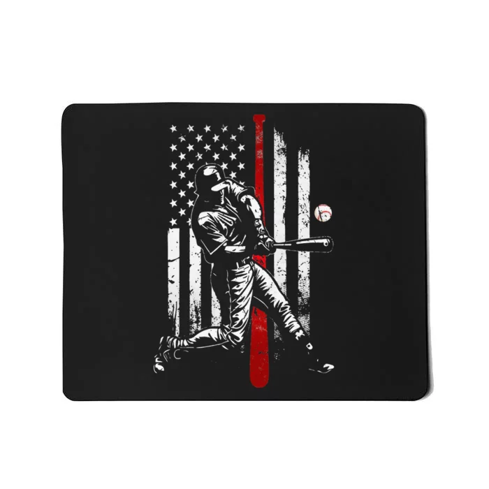 Baseball American USA flag Patriotic Vintage Baseball Flag Mousepad