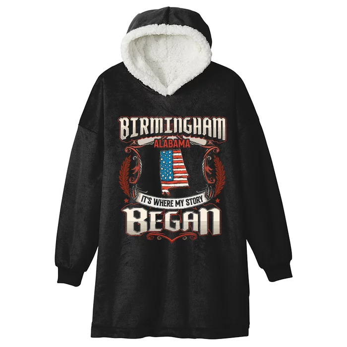 Birmingham Alabama Usa Flag 4th Of July Hooded Wearable Blanket