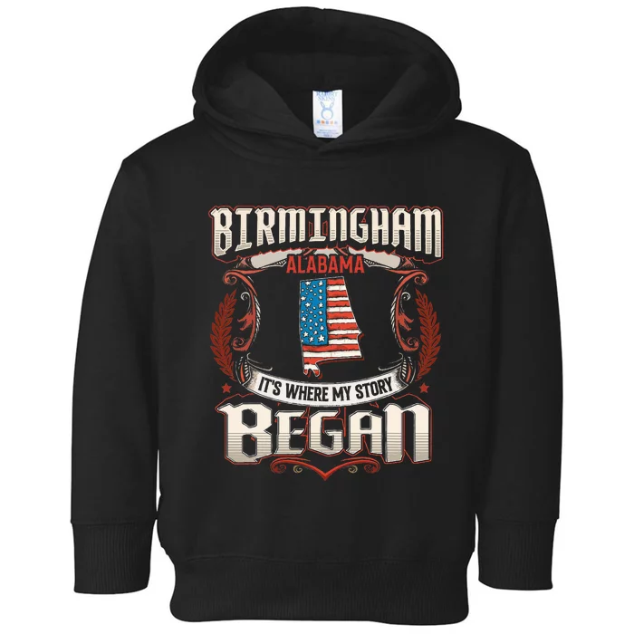 Birmingham Alabama Usa Flag 4th Of July Toddler Hoodie