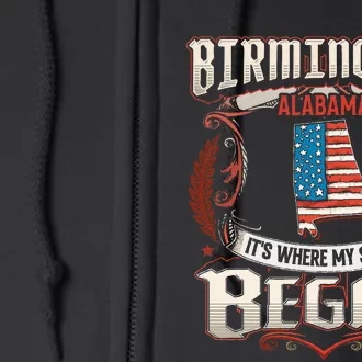 Birmingham Alabama Usa Flag 4th Of July Full Zip Hoodie