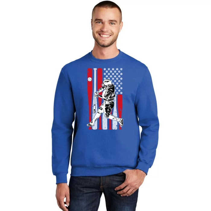 Baseball American Usa Flag Dad Papa Fathers Day Son Gift Sweatshirt