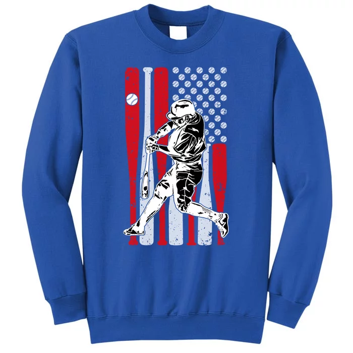 Baseball American Usa Flag Dad Papa Fathers Day Son Gift Sweatshirt