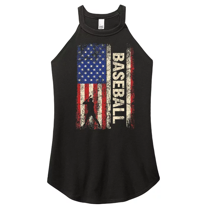 Baseball American Us Flag Vintage 4th Of July Women’s Perfect Tri Rocker Tank