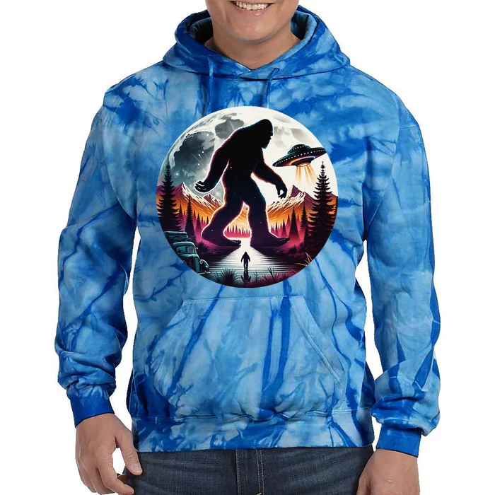 Bigfoot Alien Ufo Encounter Tie Dye Hoodie