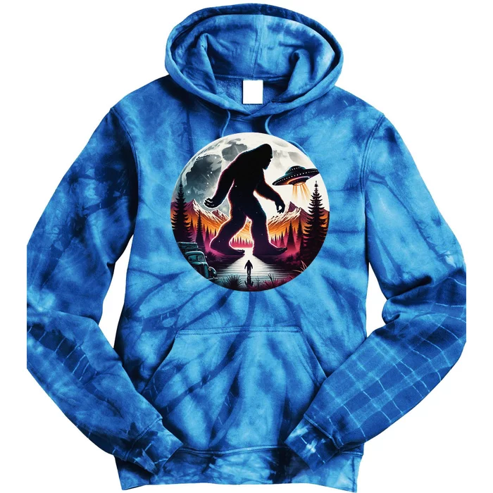 Bigfoot Alien Ufo Encounter Tie Dye Hoodie