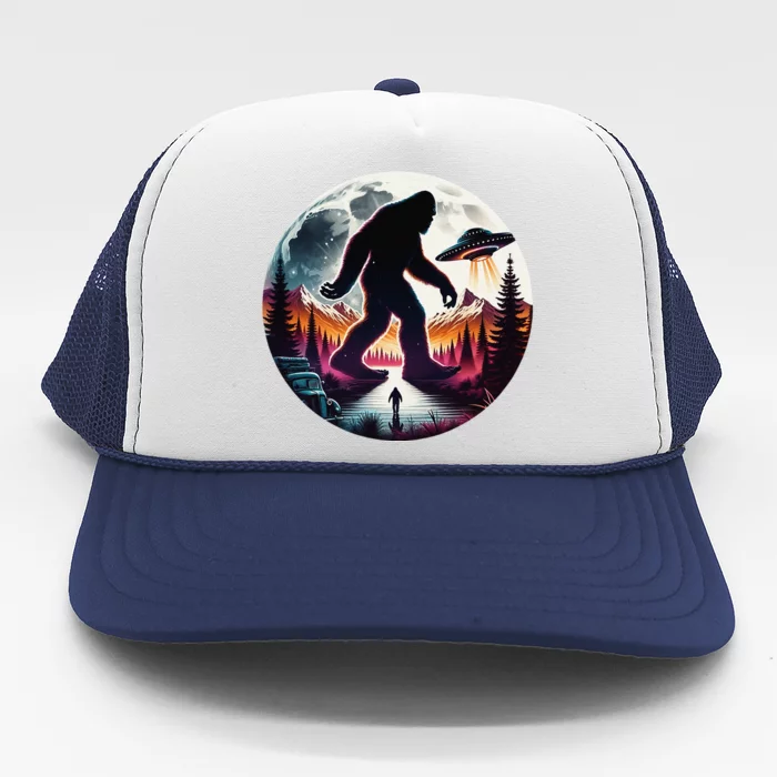 Bigfoot Alien Ufo Encounter Trucker Hat