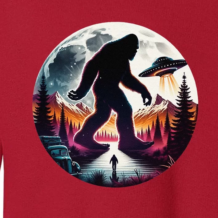 Bigfoot Alien Ufo Encounter Toddler Sweatshirt