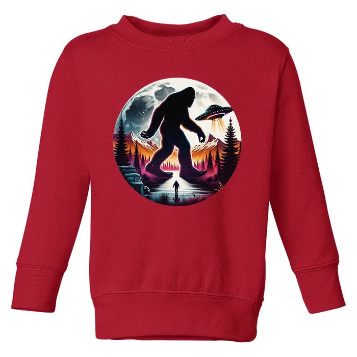 Bigfoot Alien Ufo Encounter Toddler Sweatshirt