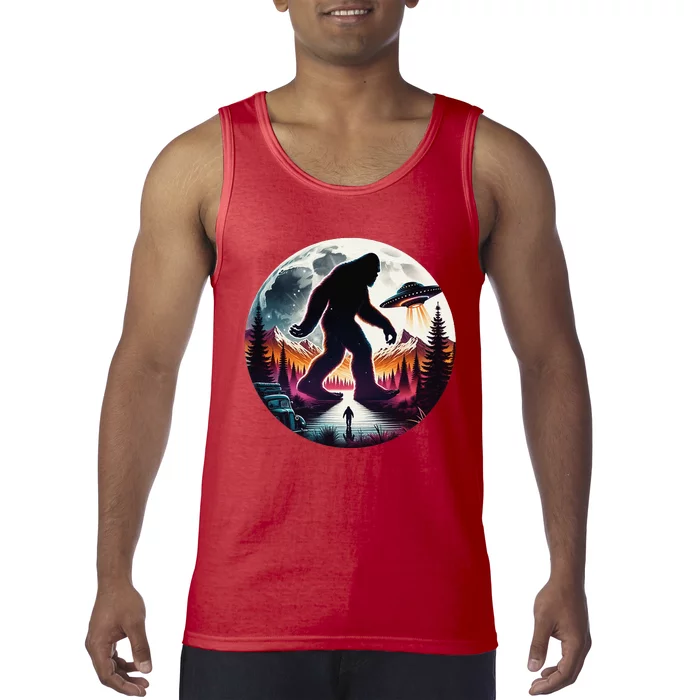 Bigfoot Alien Ufo Encounter Tank Top