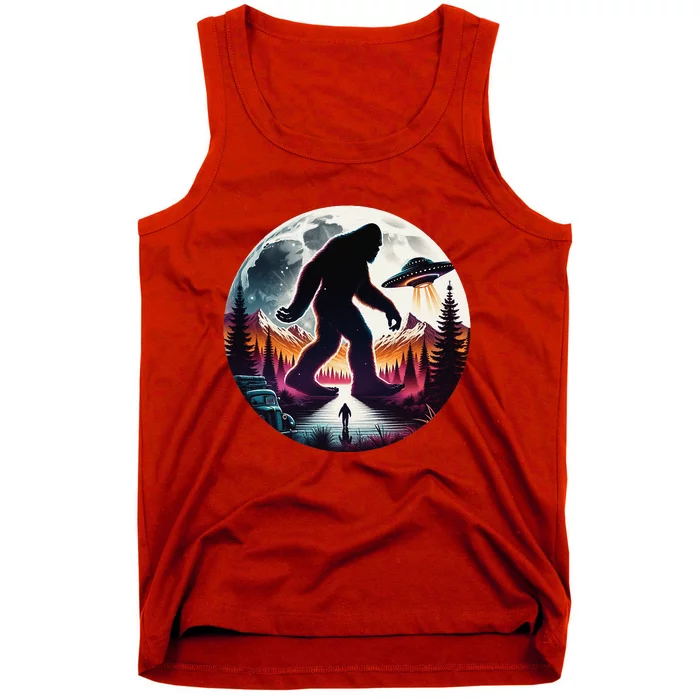 Bigfoot Alien Ufo Encounter Tank Top