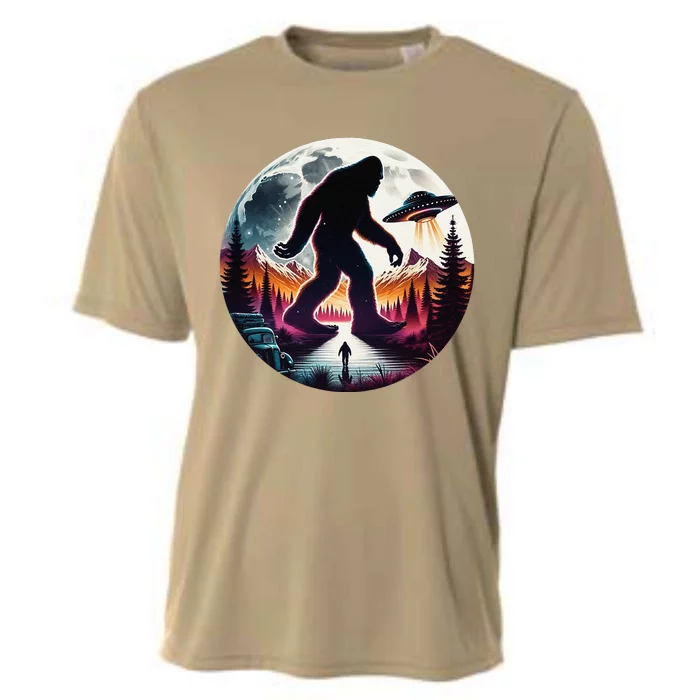 Bigfoot Alien Ufo Encounter Cooling Performance Crew T-Shirt