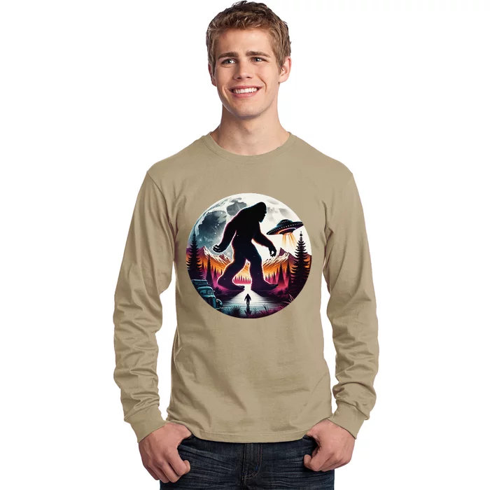 Bigfoot Alien Ufo Encounter Long Sleeve Shirt