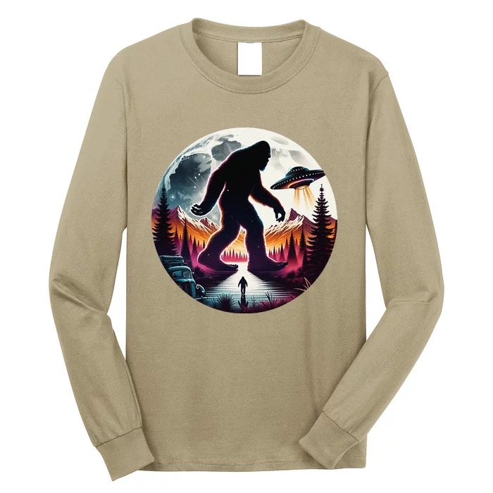 Bigfoot Alien Ufo Encounter Long Sleeve Shirt