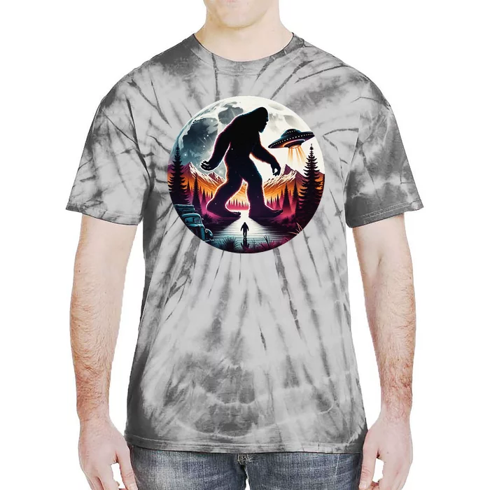 Bigfoot Alien Ufo Encounter Tie-Dye T-Shirt