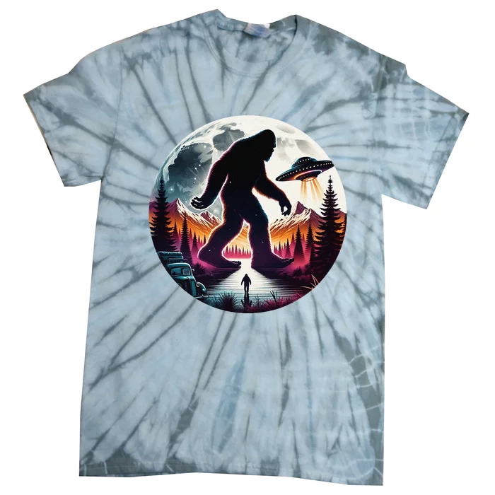 Bigfoot Alien Ufo Encounter Tie-Dye T-Shirt