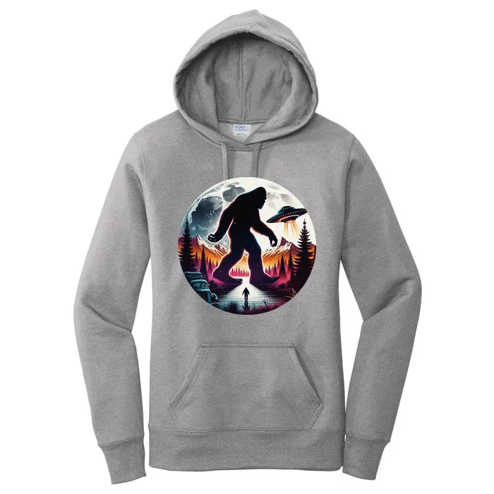 Bigfoot Alien Ufo Encounter Women's Pullover Hoodie