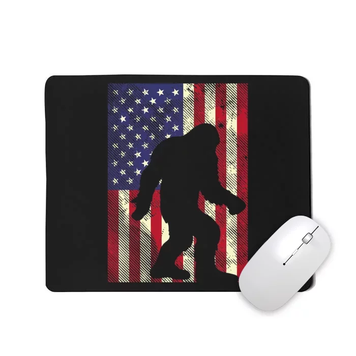 Bigfoot American US Flag Memorial Day Patriotic Mousepad