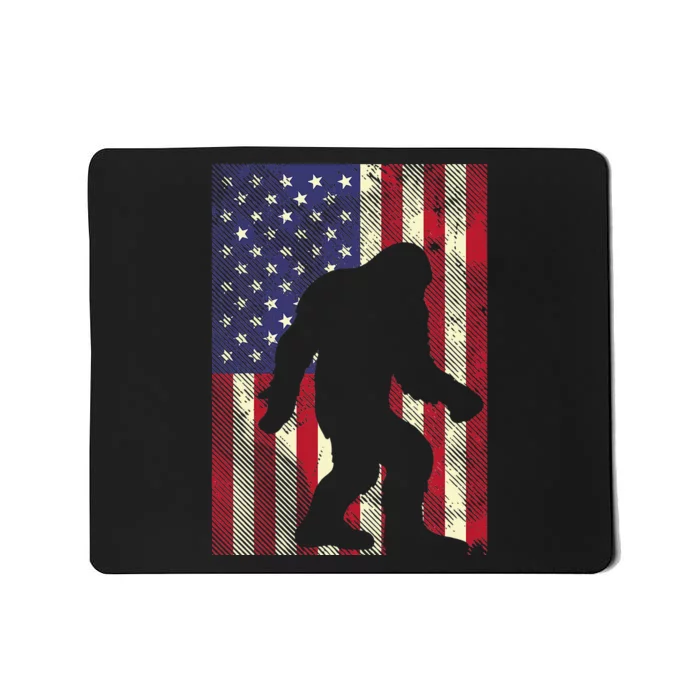 Bigfoot American US Flag Memorial Day Patriotic Mousepad