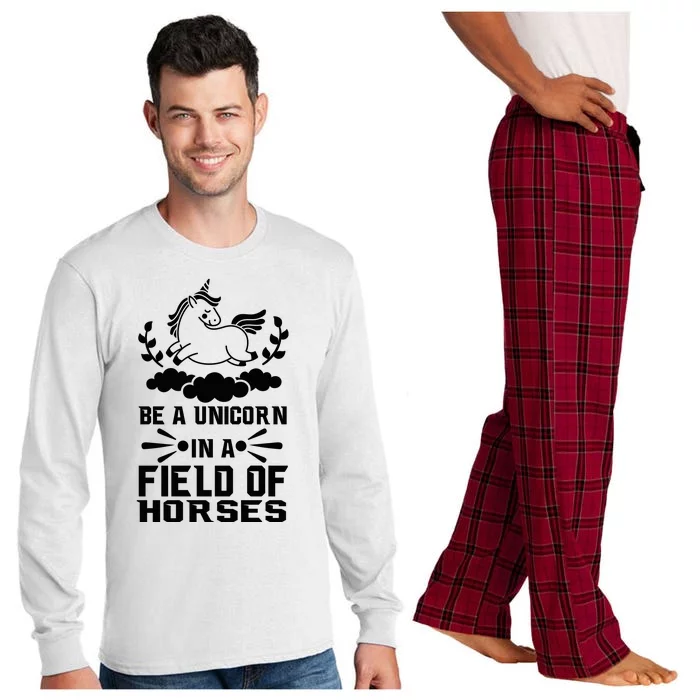 Be A Unicorn In A Field Full Of Horses Long Sleeve Pajama Set