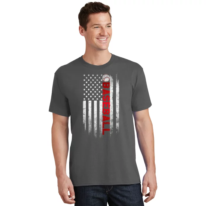 Baseball American USA Flag Cool Design Vintage Baseball Flag T-Shirt