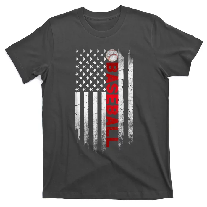 Baseball American USA Flag Cool Design Vintage Baseball Flag T-Shirt