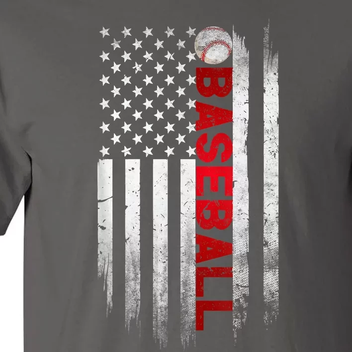 Baseball American USA Flag Cool Design Vintage Baseball Flag Tall T-Shirt