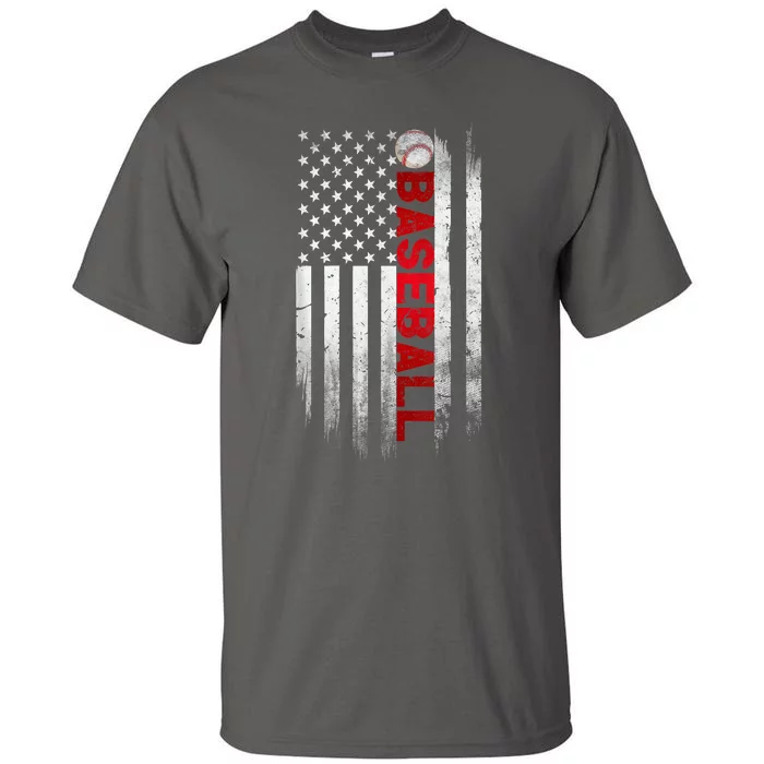 Baseball American USA Flag Cool Design Vintage Baseball Flag Tall T-Shirt