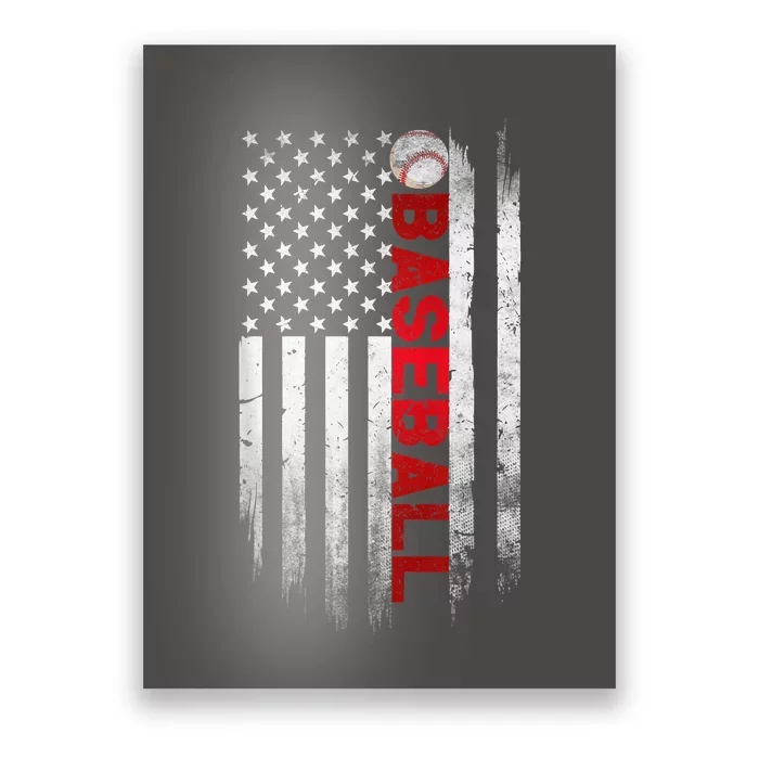 Baseball American USA Flag Cool Design Vintage Baseball Flag Poster