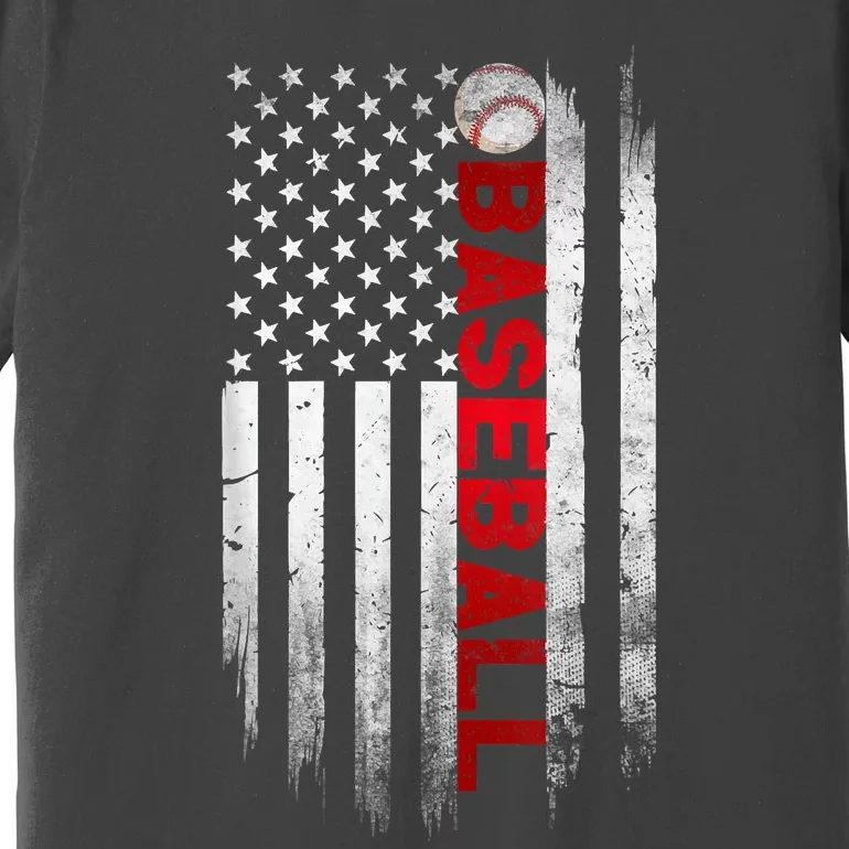 Baseball American USA Flag Cool Design Vintage Baseball Flag Premium T-Shirt