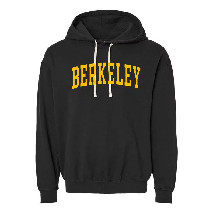 Berkeley Arched Varsity Text Yellow Garment-Dyed Fleece Hoodie