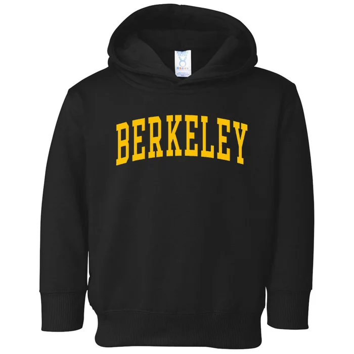 Berkeley Arched Varsity Text Yellow Toddler Hoodie