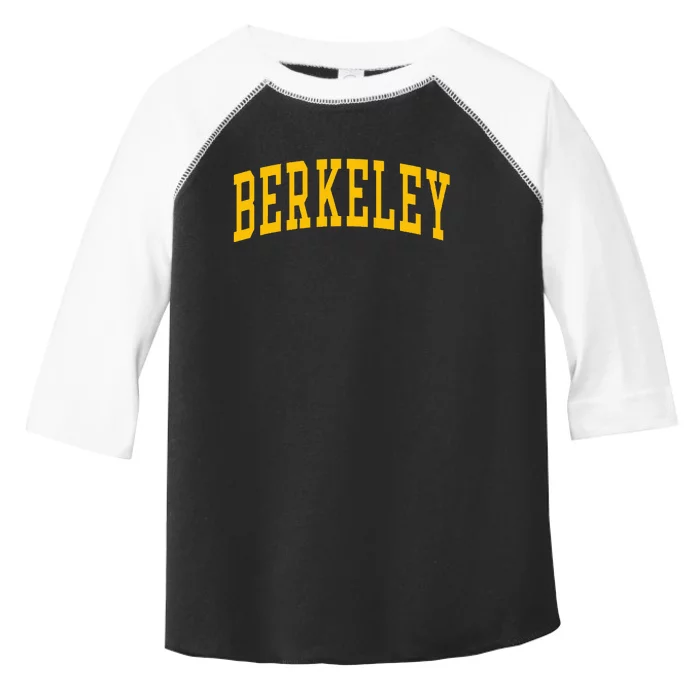 Berkeley Arched Varsity Text Yellow Toddler Fine Jersey T-Shirt