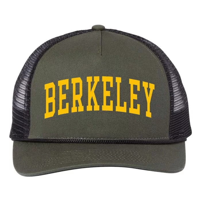 Berkeley Arched Varsity Text Yellow Retro Rope Trucker Hat Cap