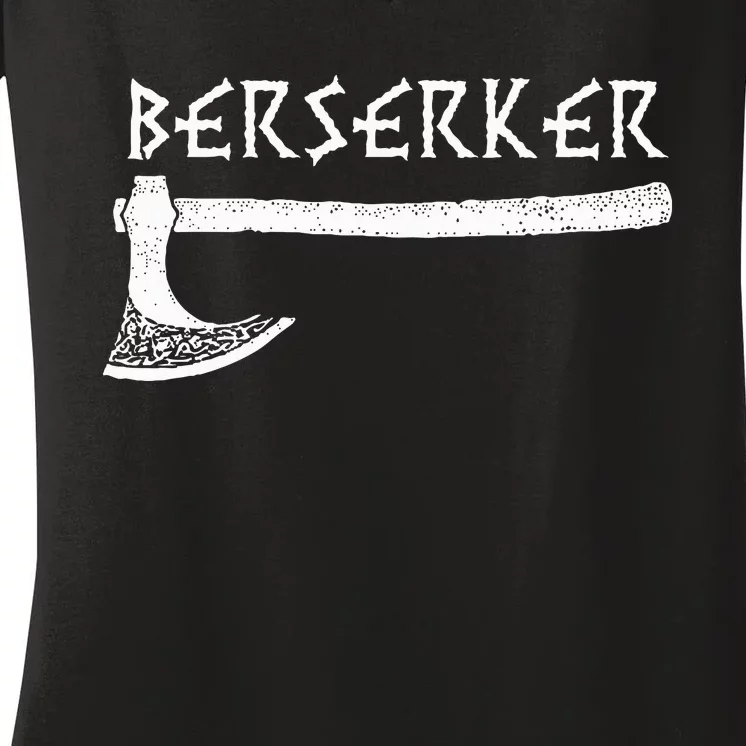 Berserker Axe Viking Warrior Women's V-Neck T-Shirt