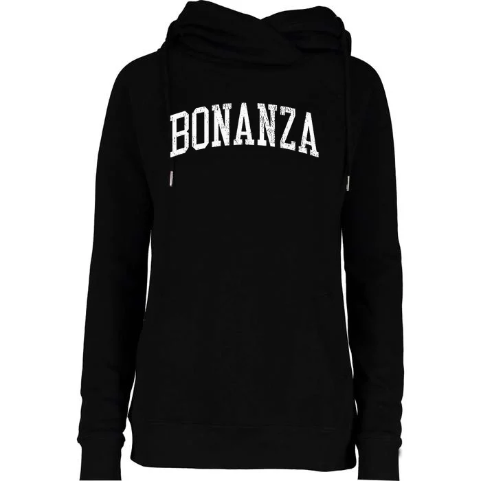 Bonanza Ar Vintage Athletic Sports Womens Funnel Neck Pullover Hood