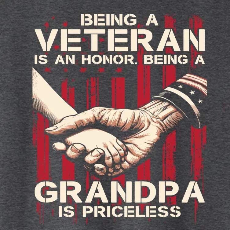 Being A Veteran Is An Honor Being A Grandpa Is Priceless Women's Crop Top Tee