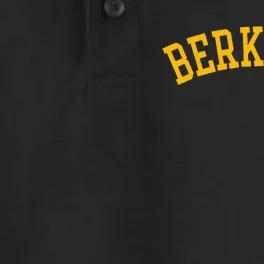 Berkeley Arched Varsity Text Yellow Berkeley Dry Zone Grid Performance Polo