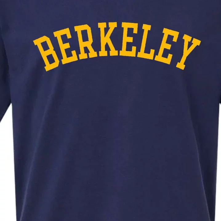 Berkeley Arched Varsity Text Yellow Berkeley Sueded Cloud Jersey T-Shirt