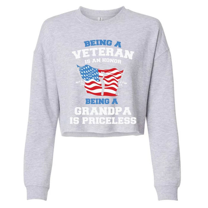 Being A Veteran Is An Honor Veteran Day US Army Cropped Pullover Crew