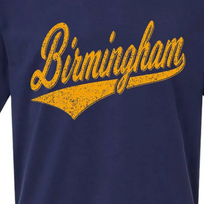 Birmingham Alabama Varsity Script Classic Sport Jersey Style Sueded Cloud Jersey T-Shirt