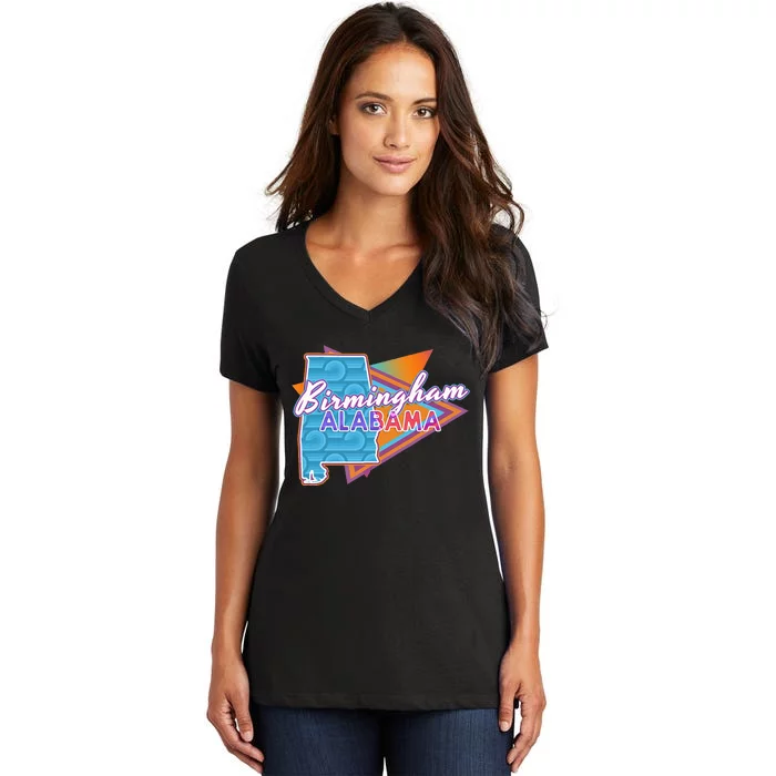 Birmingham Alabama Vintage Retro Throwback Women's V-Neck T-Shirt