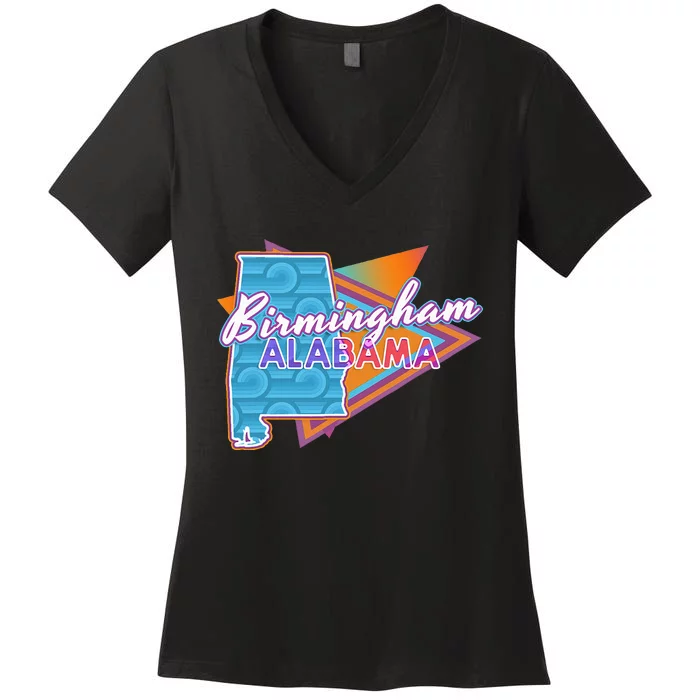 Birmingham Alabama Vintage Retro Throwback Women's V-Neck T-Shirt