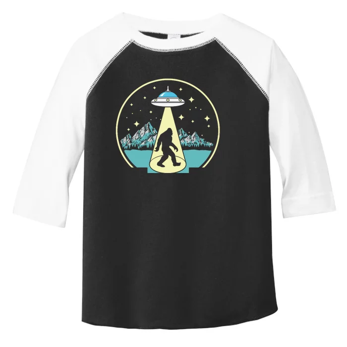 Bigfoot Abduction! Vintage Sasquatch & Ufo Alien Graphic Toddler Fine Jersey T-Shirt