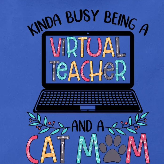 Being A Virtual Teacher And A Cat Mom Gift Zip Tote Bag