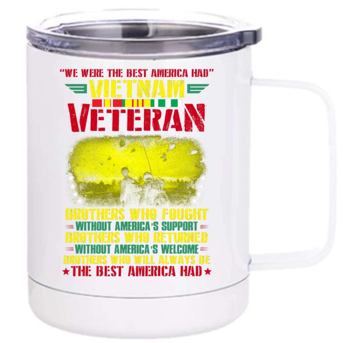 Best America Viet Nam Veteran Front & Back 12oz Stainless Steel Tumbler Cup